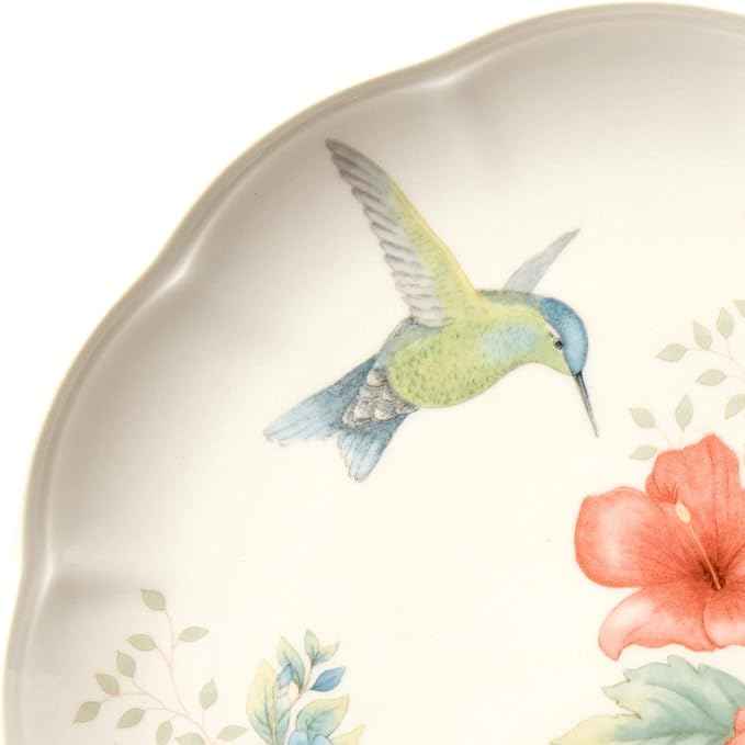 Lenox Dinnerware Set, Butterfly Meadow Flutter 12-Piece Set, Service For 4, Elegant White Porcelain, Dishwasher Safe, Chip Resistant, Plates And Bowls Sets, Home and Kitchen (Assorted, 12 Pieces)