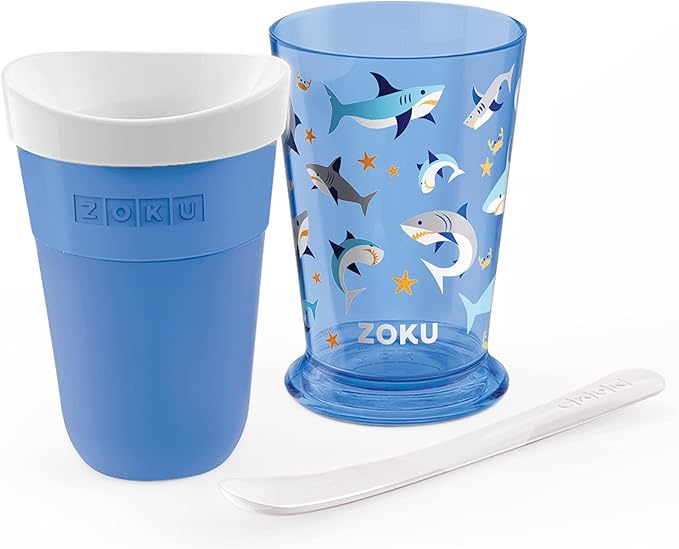 ZOKU Original Slush and Shake Maker, Slushy Cup for Quick Frozen Homemade Single-Serving Slushies, Fruit Smoothies, and Milkshakes in Minutes, BPA-free, Shark