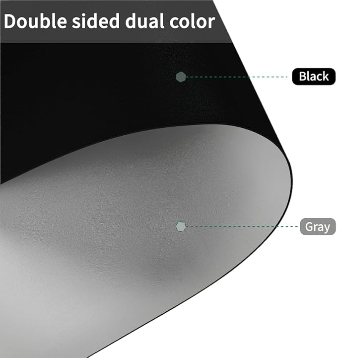 Leather Table Cover,1.8mm Thick,36x48 Inch Table Protector,Table Protector for Dining Room Table,Table Pads for Dining Room Table.(Black+Gray,36x48)