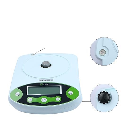 U.S. Solid Digital Analytical Balance 2kg x 0.01g, High Precision Lab Scale, 500g Calibration Weight, 10 Weighing Units, AC 100V-240V & DC 9V, Piece Counting