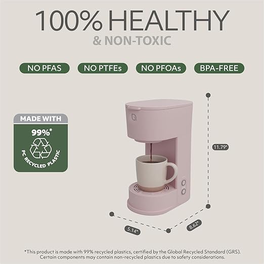 WILLOW Eco Series Single Serve Coffee Maker for K Cup and Ground Coffee, 6 to 12oz Brew Sizes with Strong Brew Option, Small Coffee Machine with Removable Reservoir & Reusable Filter, Eco-Friendly