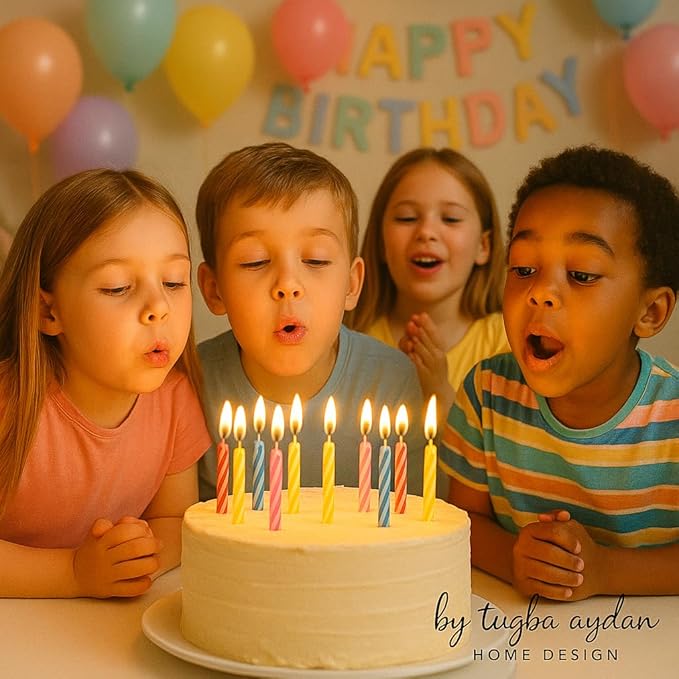 by Tugba Aydan - Birthday Candle - 72 Count Mix Color Birthday Candles for Cake, Cake Candle for Birthday, Party Small Candles