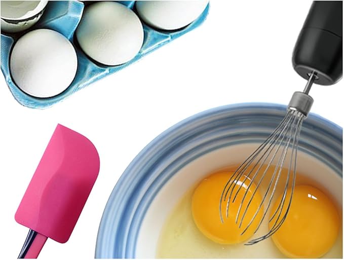 Moss & Stone Hand Blender With Egg Whisk, Powerful 300-Watt Stick Blender, Hand Mixer Set Stainless Steel Shaft & Blades, Black Handheld Blender With Ergonomic Handle (Without Chopper)