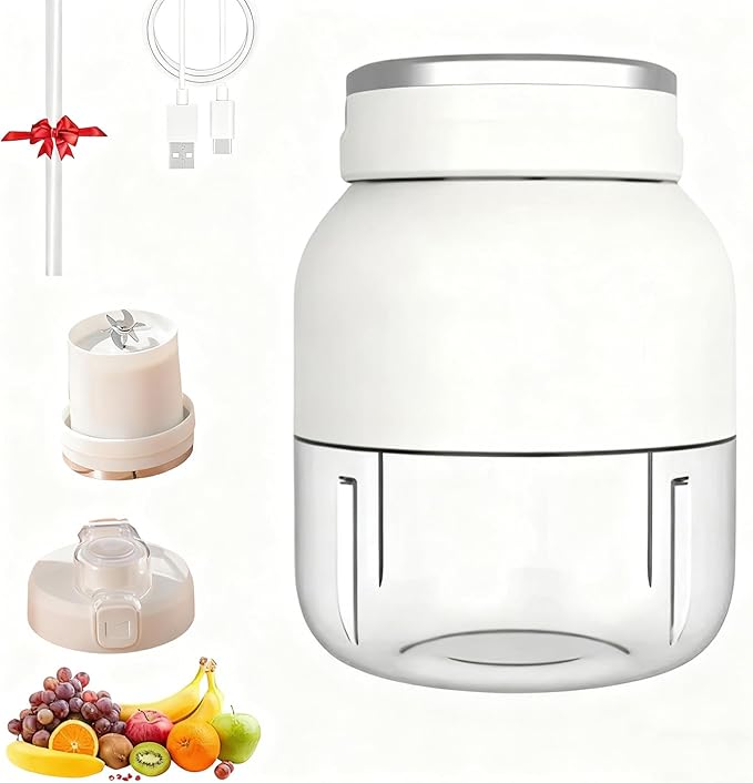 Blender Mini Japan, 28/37fl Oz Hand Blender, Leak Proof Design No Filter Required | Wireless | One Cup with Double Lid, USB-C Rechargeable, for Smoothies, Shakes (1pc B, 37fl Oz)