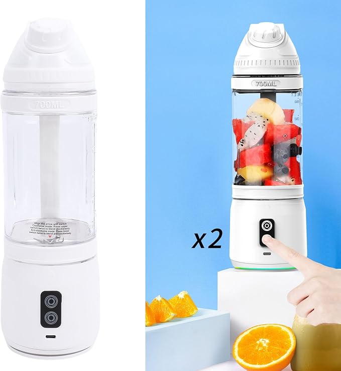 HEEPDD Portable Blender, 24oz Cordless Personal Blender for USB C Rechargeable Self for Shakes Smoothies Food Prep and Frozen Blending (700ml)