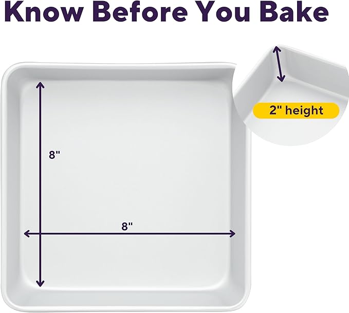 Wilton 8 x 8 Inch Square Cake Pan, Even Heating Aluminum Bakeware, Made Without PFAS, Packaging May Vary