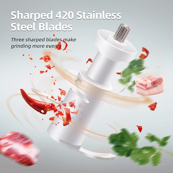 Electric Food Processor, 600ML Small Electric Food Chopper Glass Bowl for Meat Vegetables Onions Garlic, Meat Chopper Blender