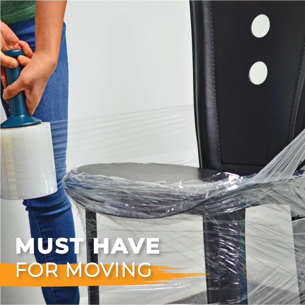 WOD SFD5 Industrial Mini Hand Stretch Wrap Film Plastic Dispenser - Used for Storage Moving, Pallet Wrap, Packaging, Wrapping: Fits 3 in Core (Pack of 100)
