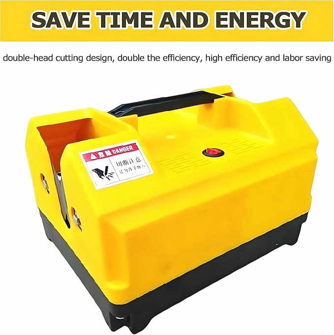 Double Head Garlic Top Tails Remover Machine,Electric Cutter, Cutting Fresh Root Stem for Onion(Yellow)