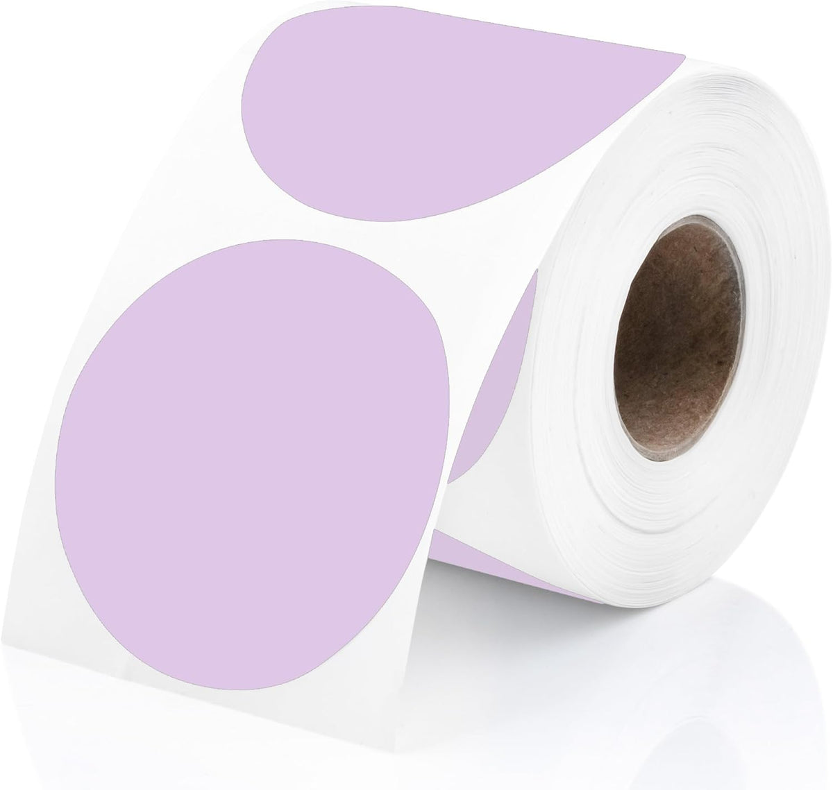 Perco Lavender 2-Inch Perforated Circle Dot Thermal Sticker Labels — 300 Stickers/Roll, Direct Thermal Printer Compatible—with Permanent Adhesive for Organizing, Color Coding, Bin Labeling—Made in USA