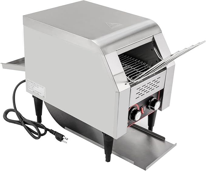 Commercial Toaster 150 Slices/Hour 1300W Heavy Duty Stainless Steel Commercial Electric Conveyor Toaster Oven with Three Baking Modes for Home Restaurants Bakery Use