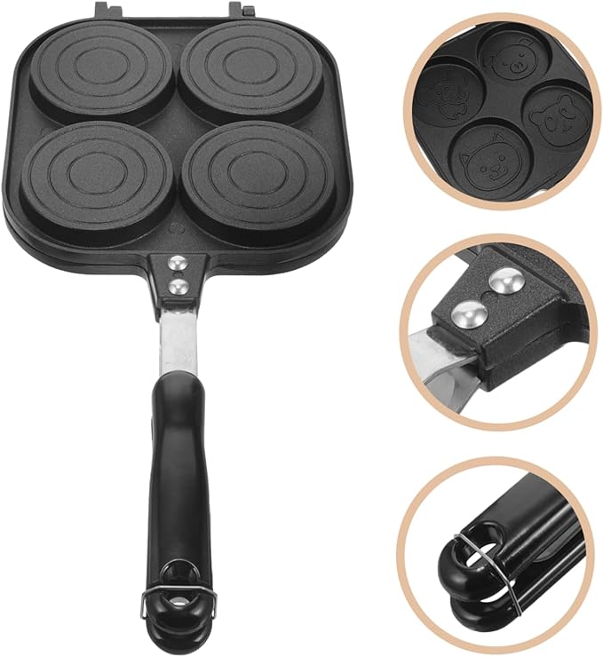 Non Stick Frying Pan and Hamburger Making Mold Non Sticking Kitchen Pot for Versatile Cooking Ideal for Breakfast and More