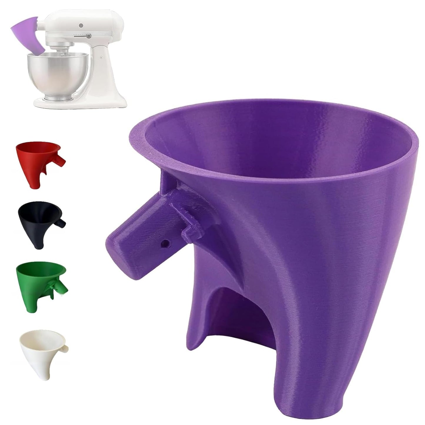 Flour Funnel for Kitchen Aid Mixer – Stand Mixer Attachment for KSM150 5-Quart Tilt-Head, Easy-Pour No-Mess Baking Tool, Fits Flour, Sugar & Egg Liquid, (Green)