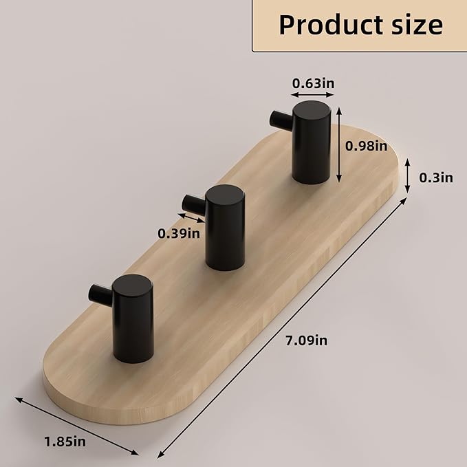 Kayqi 304 Stainless Steel Modern Large Hooks, Suitable for Various scenarios Such as bathrooms, Kitchens, bedrooms, Offices, etc. (Set of 2) (Black)