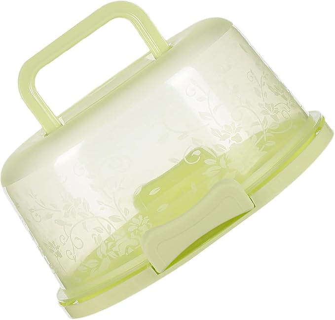 Cake Carrier With Handle - Food Grade Transparent Cover Cake Boxes | Reusable Cake Boxes | Two Sided Cake Holder | Cake Carrier With Lid Pie Cake Carrier Of Pp Polypropylene Material, Green