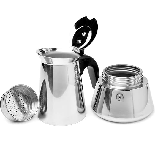 Moka Express Replacement Funnel Kit, 3 Packs Gasket Seals, 1 Stainless Steel Funnel with 1 Pack Stainless Filter (6-Cup)