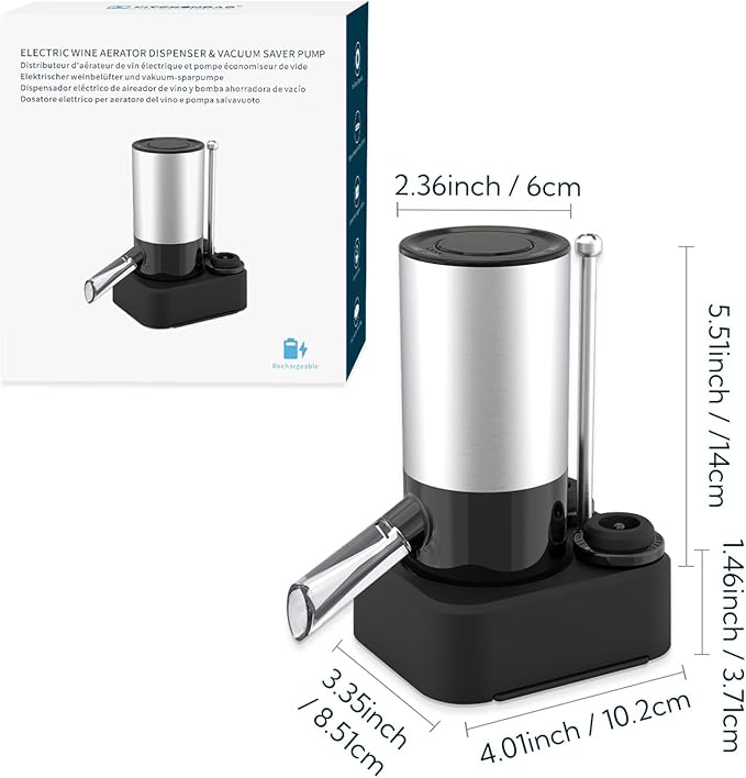 Electric Wine Aerator Dispenser and Wine Aerator