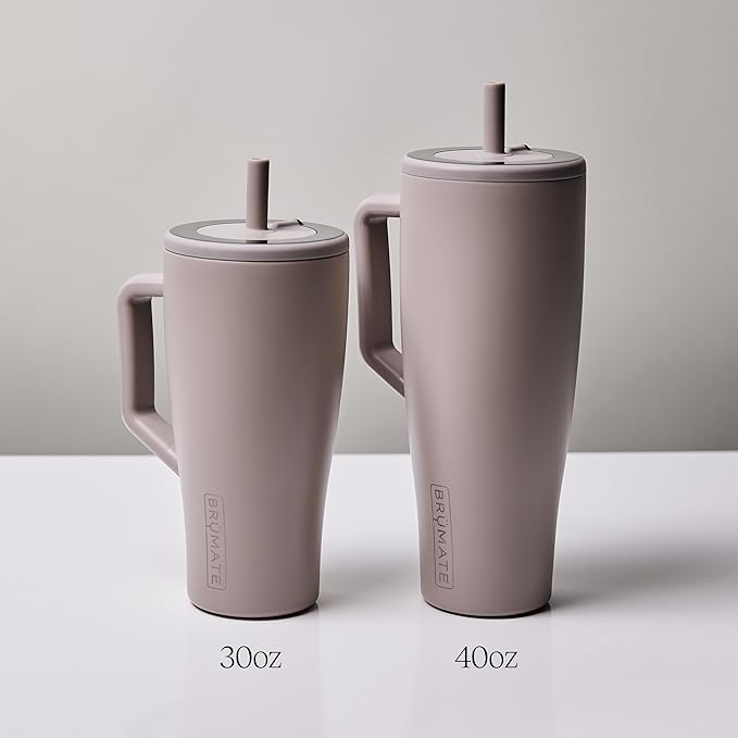 BrüMate Era 40 oz Tumbler with Handle and Straw | 100% Leakproof Insulated Water Bottle Tumbler with Lid and Flexible SoftSip Straw | Made of Stainless Steel | Cup Holder Friendly | 40oz (Sage)