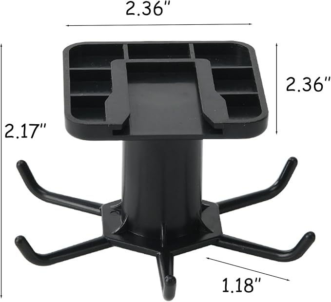 360° Rotating Kitchen Hooks, Adhesive Utensil Organizer Rack with 6 Hooks - No Drill Cabinet Mount for Spoons, Towels & Cups (1pcs)
