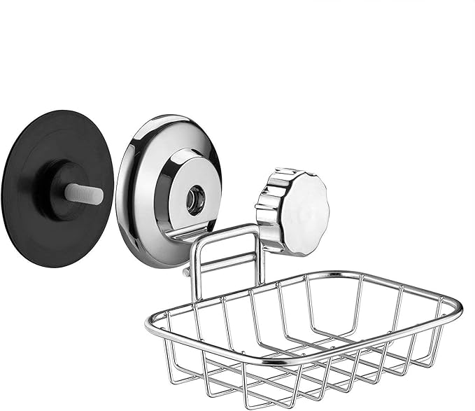 SANNO Strong Vacuum Suction Soap Dish Holder Suction Hook Shower Caddy