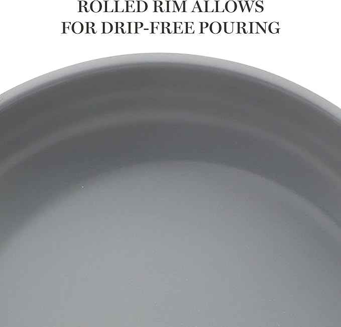 Martha Stewart Delaroux 10 Piece Stainless Steel Pots and Pans Kitchen Cookware Set w/PFAs Free Premium Nonstick Ceramic Interior