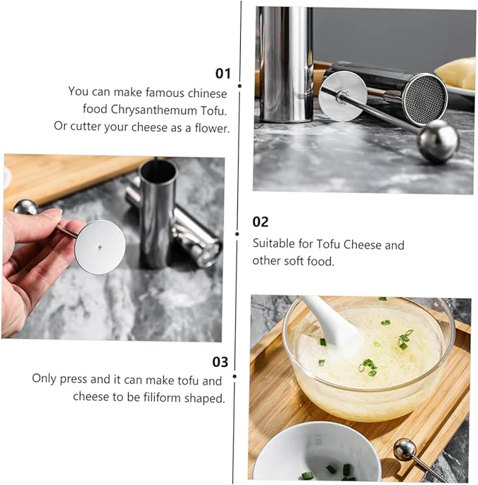 3 pcs Stainless Steel Tofu Press Multifunctional Tofu Shredder Cutter for Kitchen for Making and Easy to Clean for Home Chefs