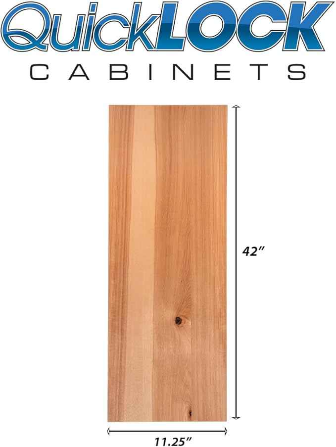 Quicklock RTA (Ready-to-Assemble) 42" Tall Wall Kitchen Cabinets - Shaker Style | 100% Hardwood | Made in America | Soft Close Hardware (Rustic Hickory, .25"X11.25"X42" End Panel)