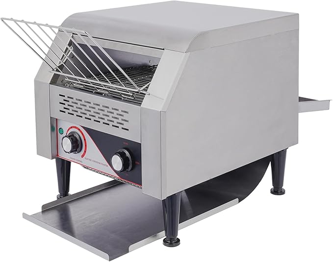 Commercial Toaster 300 Slices/Hour 1900W Heavy Duty Stainless Steel Commercial Electric Conveyor Toaster Oven with Three Baking Modes for Home Restaurants Bakery Use