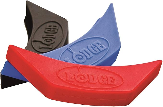 Lodge Silicone Assist Handle Holder - Dishwasher Safe Hot Handle Holder Designed for Traditional Lodge Cast Iron Dual-Handle Products - Reusable Heat Protection Up to 450° - Red,(Pack of 12)