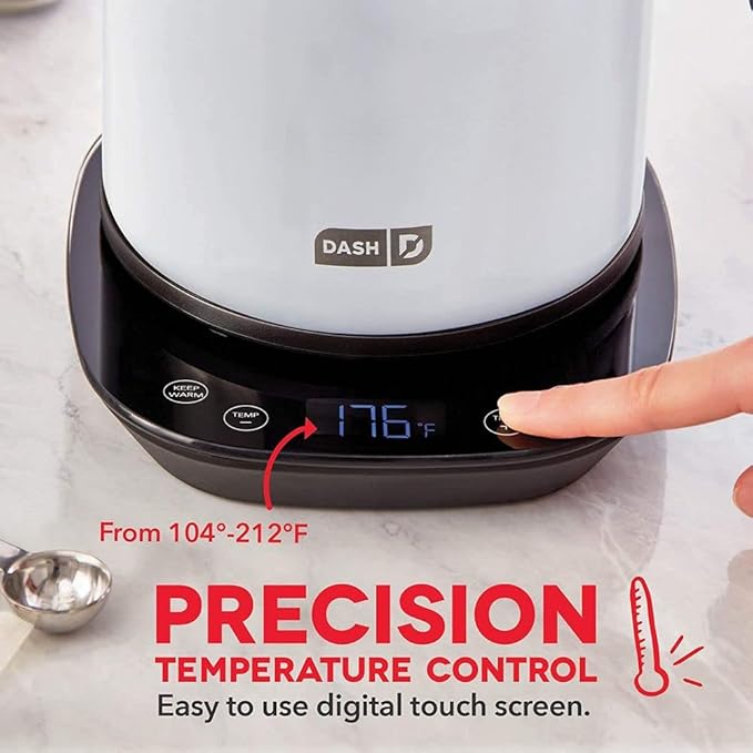 Dash Insulated Electric Kettle, Cordless Hot Water Kettle - Matte White, 57oz/1.7L