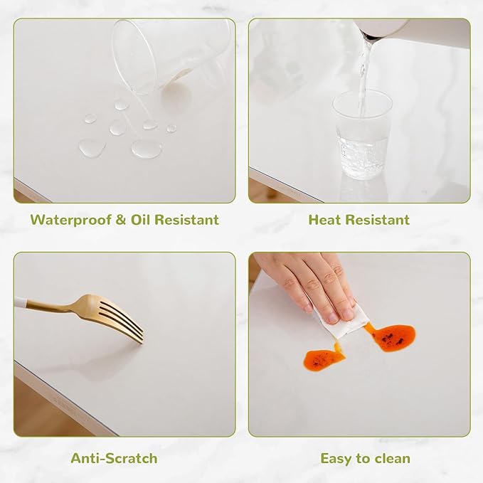 39 x 87 Inch Clear Table Cover Protector, Clear Table Protector for Dining Room Table, 1.5mm Plastic Table Cover, Waterproof Table Pad for Kitchen, Office