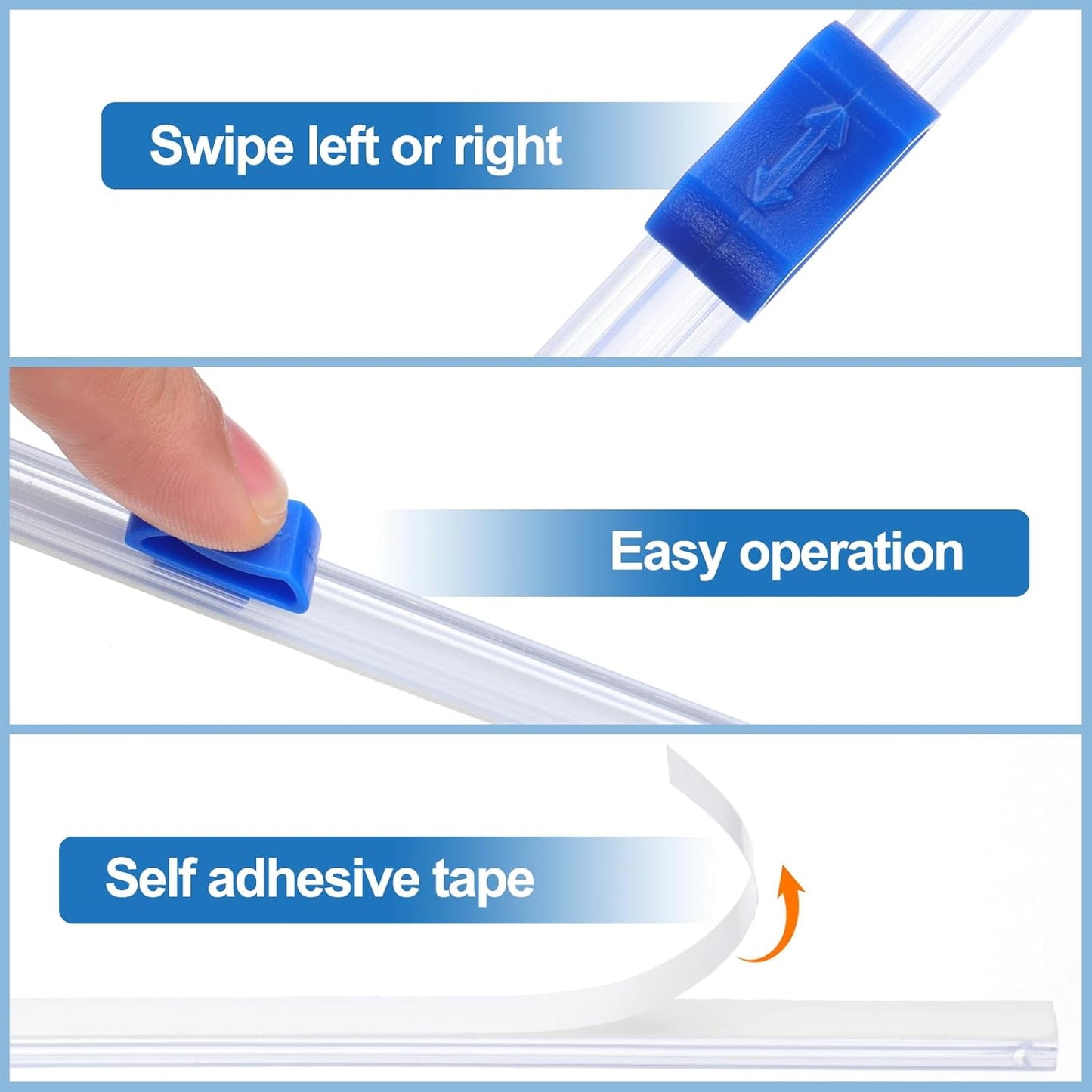PATIKIL 12pcs Plastic Wrap Cutter, 14in Plastic Wrap Slide Cutter Self Adhesive Installation Replacement for Aluminum Foil Wax Paper Parchment Paper Wrap Dispenser, Blue