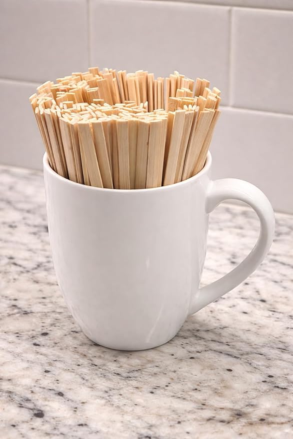 Coffee Stirrers, Bamboo Wood, Splinter-Free; Wooden Stir Sticks for Hot Chocolate, Coffee, Tea Etc, Drink Stirrer Bulk Package, Restaurant Supply, Coffee Bar, Cafe (200 Pack)