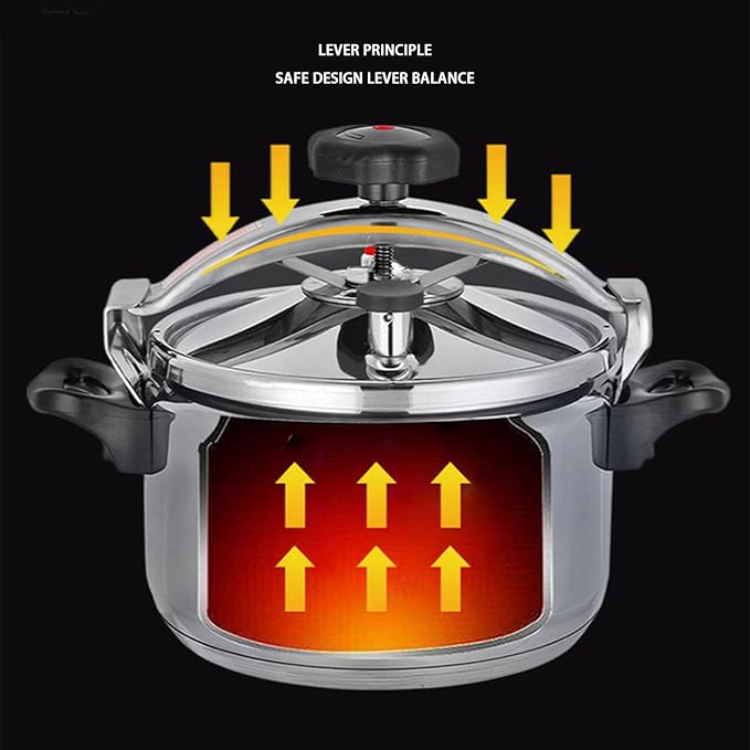 Asixxsix Asixxsix Aluminum Pressure Cooker, Explosion Proof Large Capacity Pressure Canner, Stovetop Cooker with Compound Bottom Easy Open Close for Gas Electric Flat Top Stoves (9L) (7L)