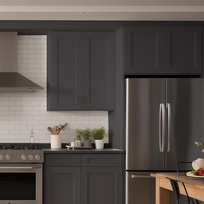 Wall-Mounted Cabinet – Solid Wood Shaker Style Medicine Cabinet with Adjustable Shelves & Soft-Close Doors for Bathroom, Kitchen, and Office Storage (Pebble Gray, 39" W x 12" D x 42" H)