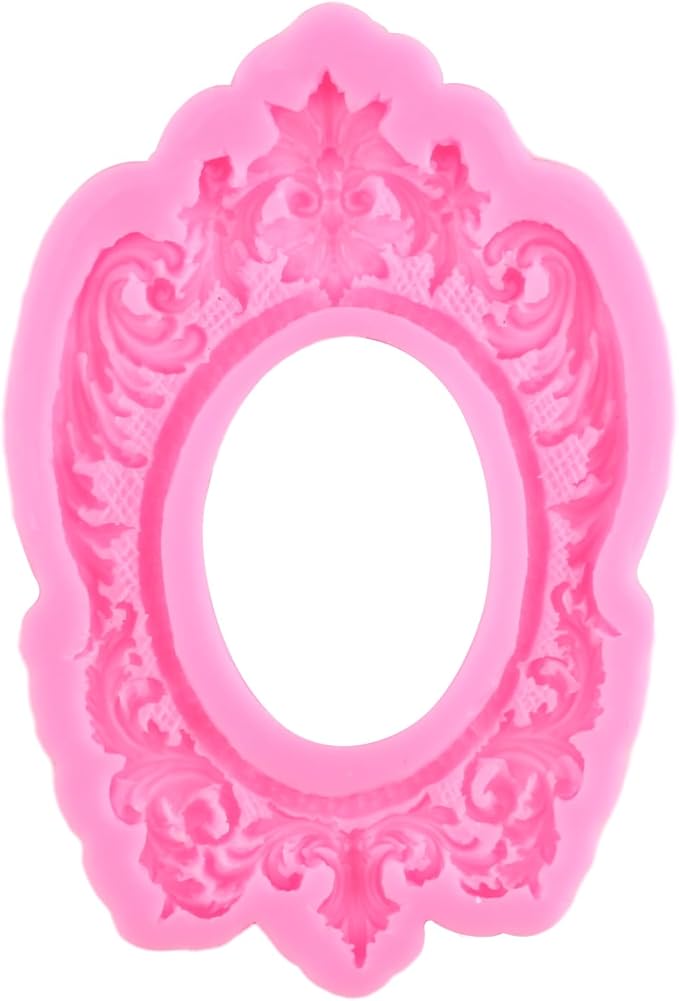 Mujiang Picture Frames Silicone Molds Photo Frame Fondant Mold Baroque Vintage Frame Candy Mold Relief Frame Mold For Sugar Cake Decorating Cupcake Topper Chocolate Gum Paste Polymer Clay Set Of 4
