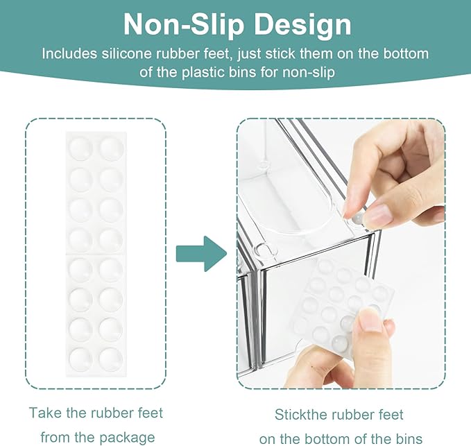 6 Tea Bag Organizer and Storage, Acrylic Tea Bag Holder Organizer, Plastic Tea Drawer Container for Cabinet