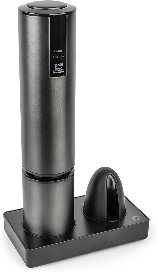 Peugeot Elis Touch Rechargeable Electric Corkscrew With Foil Cutter, Carbone