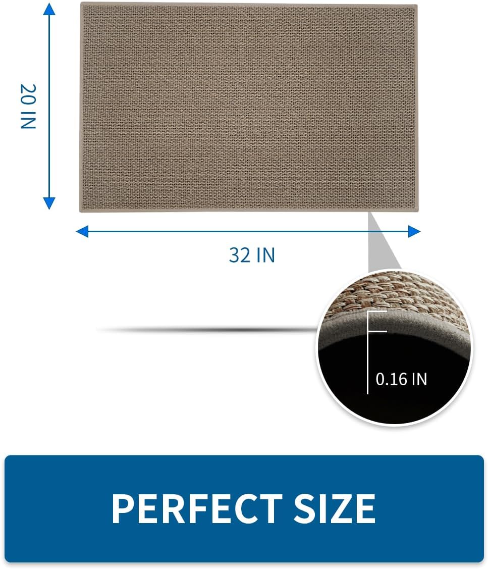 Kitchen Rugs and Mats Non Skid Washable, Absorbent Runner Rugs for Kitchen, Front of Sink, Kitchen Mats for Floor (Brown, 20"x32")