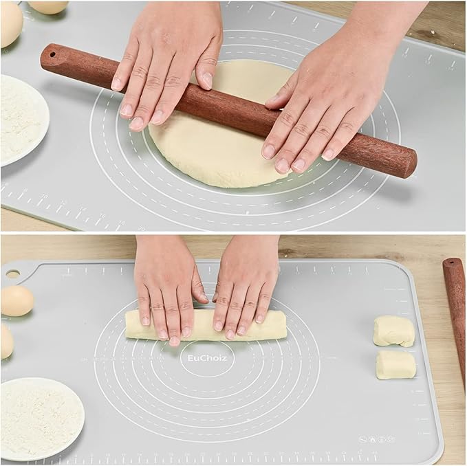 Silicone Pastry Mat 32"*24" Extra Thick Non Stick Baking Mat Food Grade Silicone Dough Rolling Mat with Edge Heightening Large