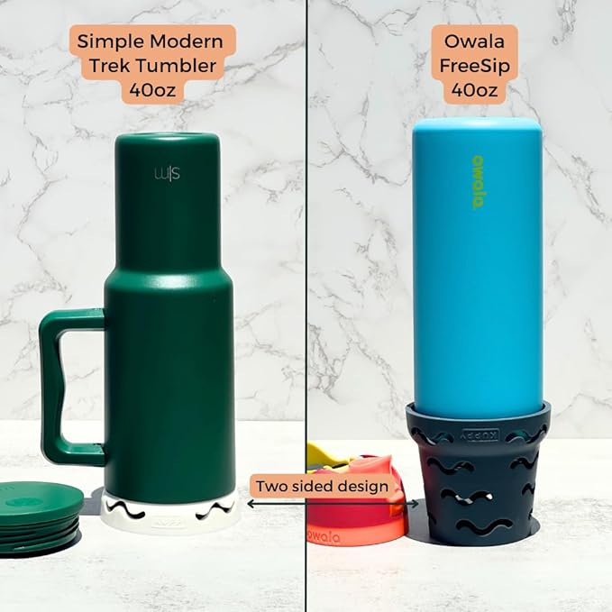 Kuppy Silicone Water Bottle Drying Rack - Fast-Dry Bottle Dryer for 20-64oz Cups - Reusable Food Storage Bag Drying Rack - Compatible with Stanley, Owala, Stasher (Gray, 4-Pack)
