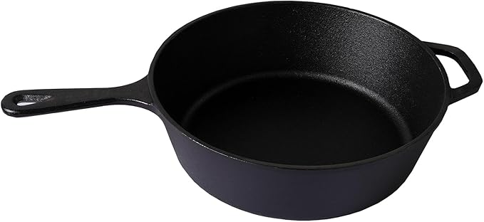Cast Iron Skillet (EXTRA DEEP) - 10.25"-Inch with Skillet Lid, Frying Pans + Silicone Handle Holder Covers - Oven Safe Cookware - Indoor/Outdoor Use - Use on any Stovetop, Grill, Induction Safe