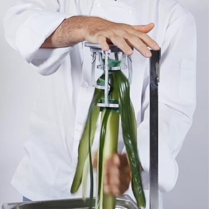 LOUIS TELLIER - Cucumber Peeler on Stand - For cucumber up to Ø2.4 in - Stainless Steel Blade and Stand - High Efficiency