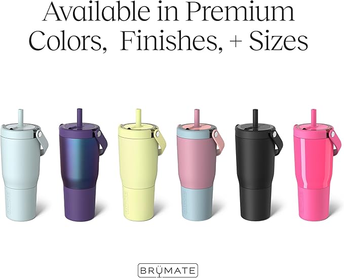 BrüMate Resa 25oz 100% Leakproof Travel Tumbler w/Handle & Straw | Flexible SoftSip Straw | Silicone Sleeve for Durability | Stainless Steel | Cup Holder & Travel Friendly Water Bottle (Lilac Dusk)