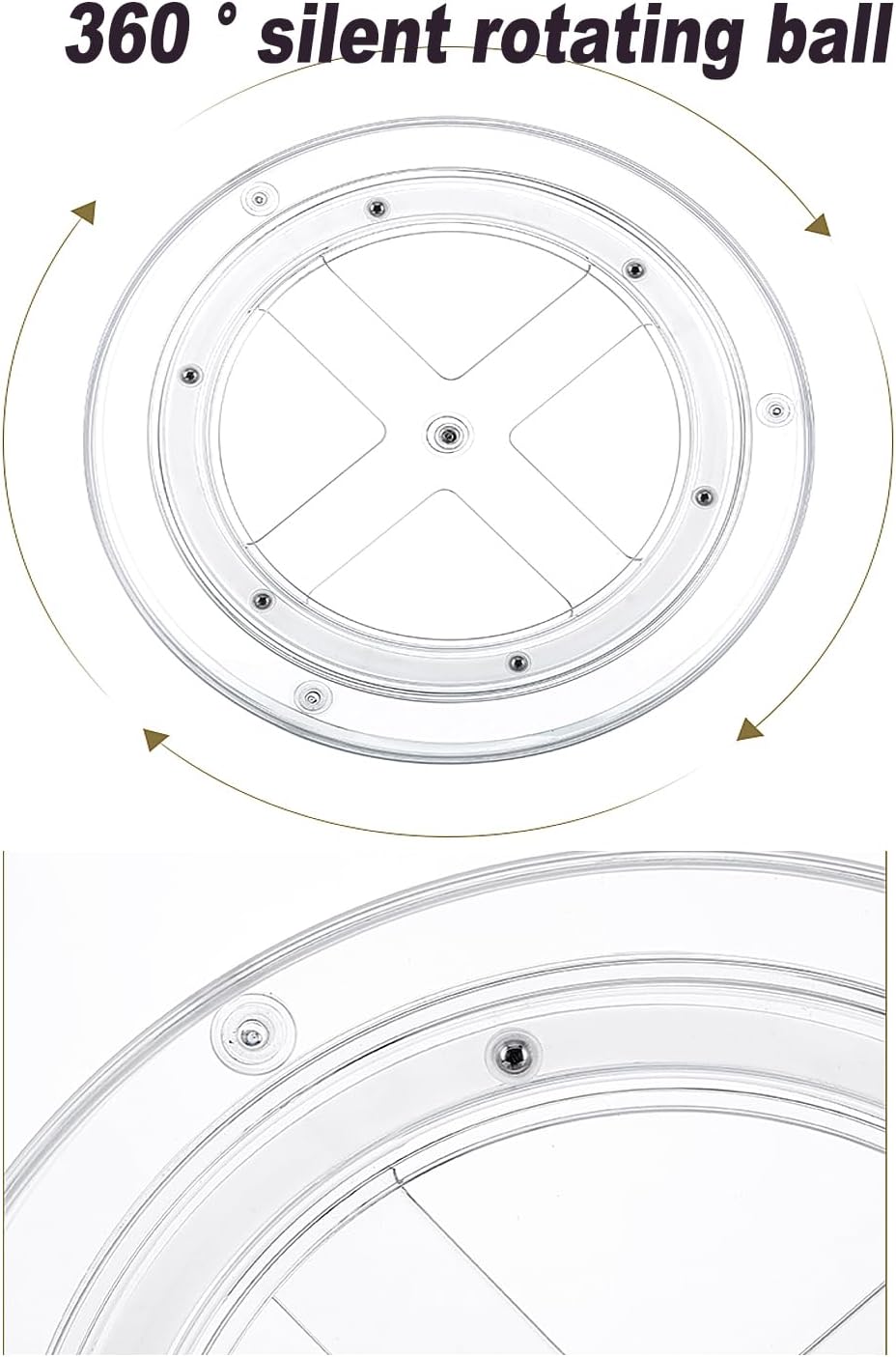 2-Tier Diamond Pattern Lazy Susan Turntable, Green, Clear, Compact Storage Organizer for Kitchen, Bathroom, Sace Saver (Diamond Clear, 9.25inch 2 Pack)