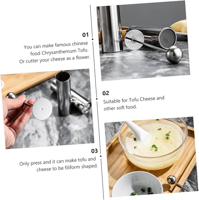 MAGICLULU 3pcs Stainless Steel Tofu Slicer Mold Professional Tofu Press Tool for Making Easy to Use Kitchen Shredder for Homemade and Cheese