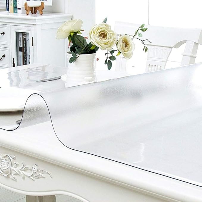 NECAUX Custom 14 x 55 Inch Frosted Desk Cover Protector, 1.5mm Thick Plastic Frosted Desk Pad, Desk Protector, Desk Mats on top of Desks, Vinyl Frosted Table Cover Protector for Writing Desk