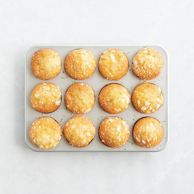 Nordic Ware Brilliant™ Colorful Bakeware 12 Cavity Muffin Pan, Nonstick made without PFAS or PTFE for safe cooking; Reinforced steel rim prevents warping