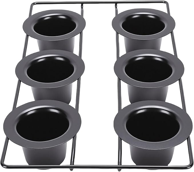 GOTOTOP 6 Cup Popover Pan, Non Stick Carbon Steel Bakeware, Perfect for Muffins and Popovers, 22.5x40.5cm Size for Home Bakers