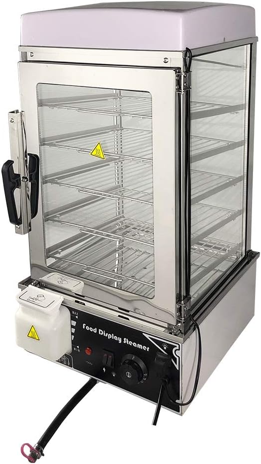 500H Bun steamer, 5 layers Electric food bread steaming display machine, rounded-top design (500H)